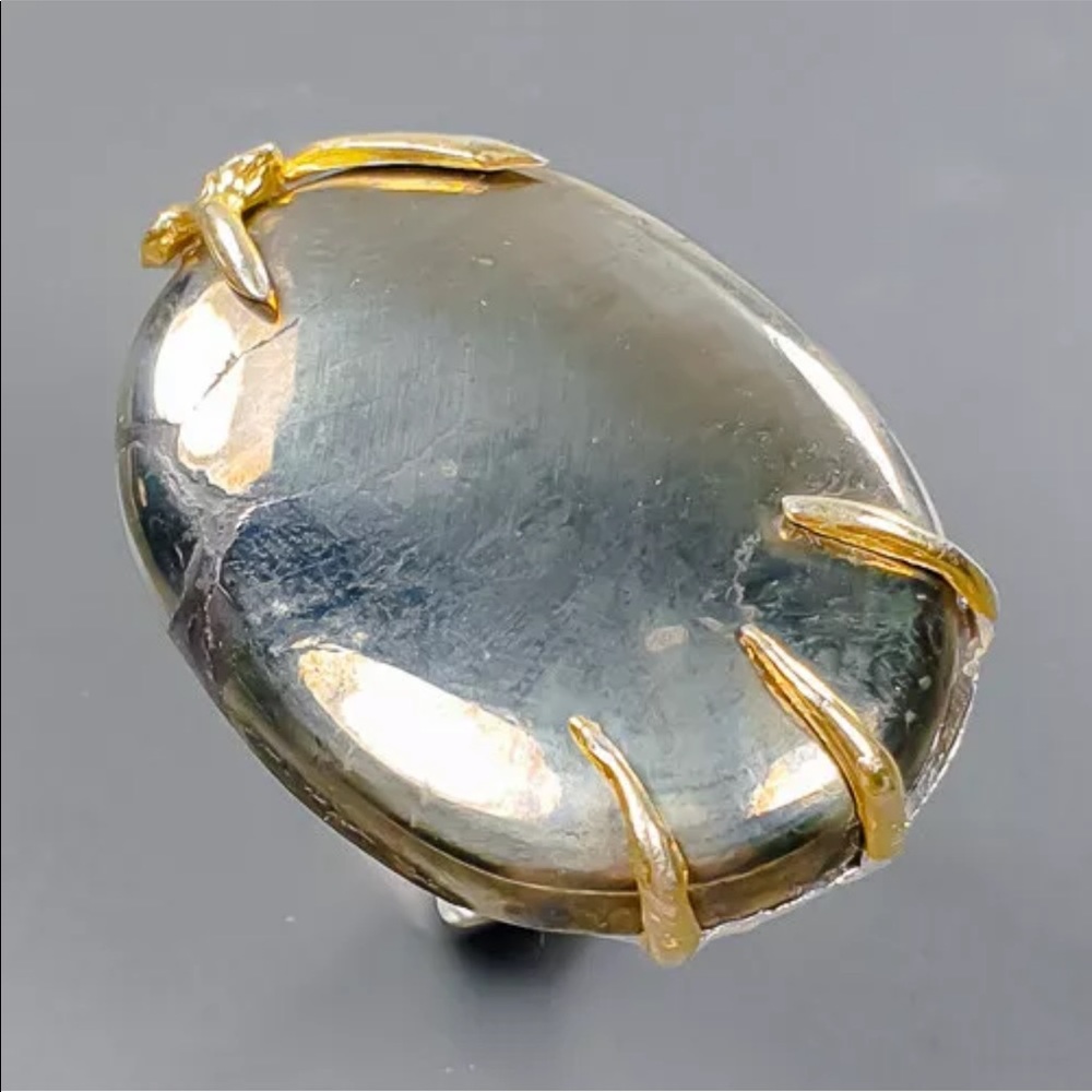 HUGE Powerful Pyrite Ring Size 7